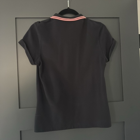 Fred Perry Twin Tipped Amy Winehouse Polo Black Pink Top Shirt UK 12 US 8 - Picture 3 of 3
